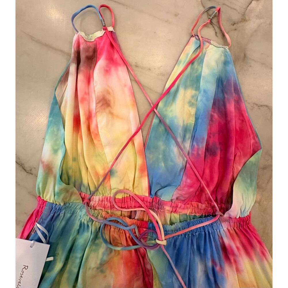 Rose Velvet Tie-Dye Lightweight Boutique Jumpsuit - Picture 4 of 8